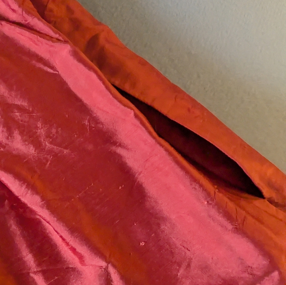 Jenny Yoo 100% Silk Coral Orange Strapless Ruched Waist Cocktail Dress Sz 8 - Picture 9 of 15
